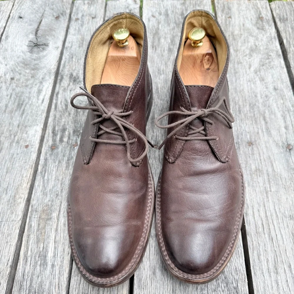 Frye Oliver Chukka Boots Mens 11.5 D Dark Brown Leather Lace Up 87820 4003 F 10